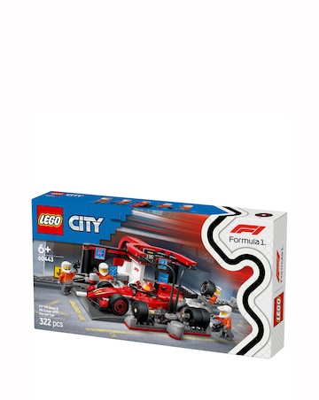 LEGO City F1 Pit Stop & Pit Crew with Ferrari Car Model Racing Vehicle Toy 60443