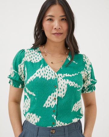 FatFace Savannnah Textured Leaves Blouse