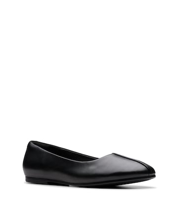Clarks Black Leather Livia Lily Shoes - Standard Fit (D)