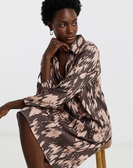 Collared Long Sleeve Tunic Dress