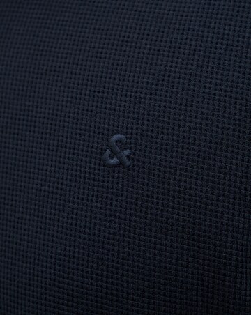 Jack & Jones Austin 1/4 Zip Waffle Polo - Navy