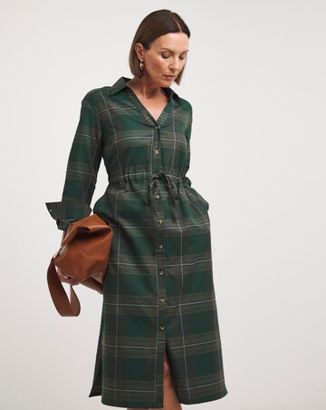 Brushed Check Utility Shirt Dress