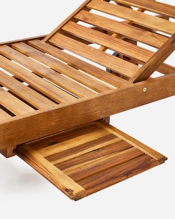 Charles Bentley Wooden Reclining Sun Lounger