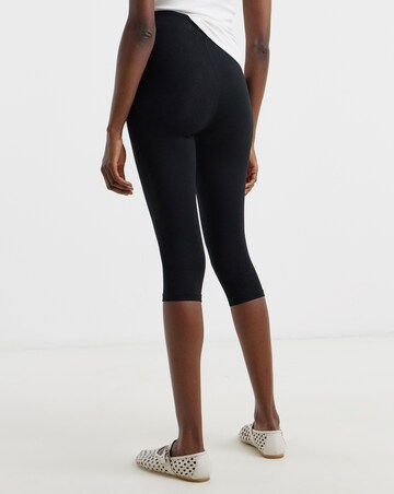 Black Cropped Jersey Leggings