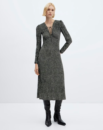 Mango Printed Bow Tie Dress