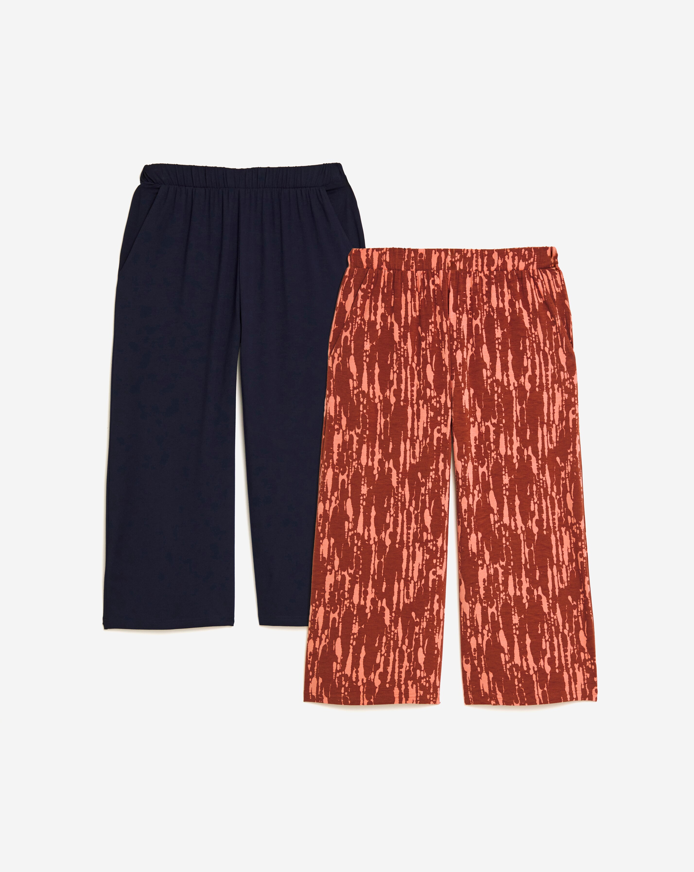 Chocolate Textured Jersey Cropped Trousers | JD Williams