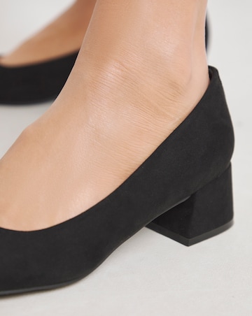 Heavenly Soles Catherine Low Block Heel Court Shoes - Extra Wide Fit (EEE)