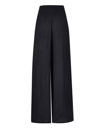 Crinkled Shirred Waist Wide Trousers Regular