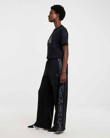 adidas Wide Leg Leopard Print 3 Stripe Jogger