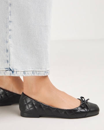 Paris Quilted Toe Cap Ballerina - Extra Wide Fit (EEE)