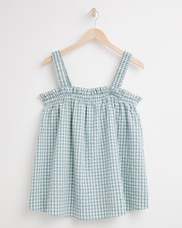 Simply Be Gingham Ruched Strap Cami