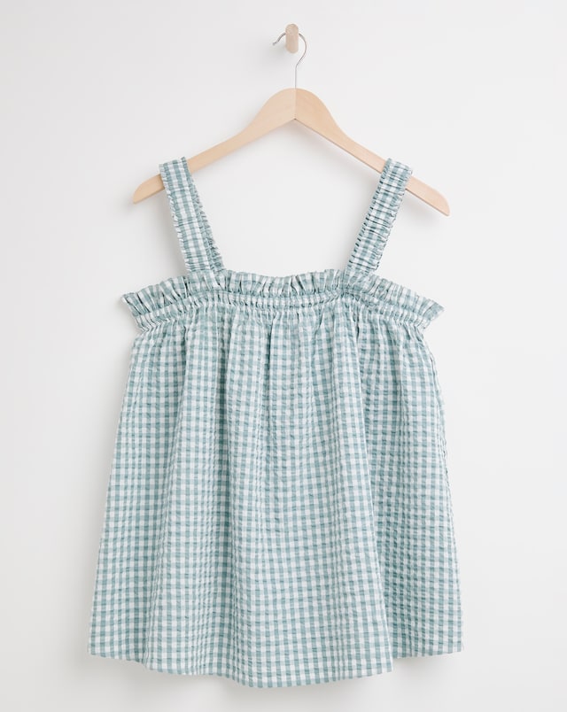 Simply Be Gingham Ruched Strap Cami