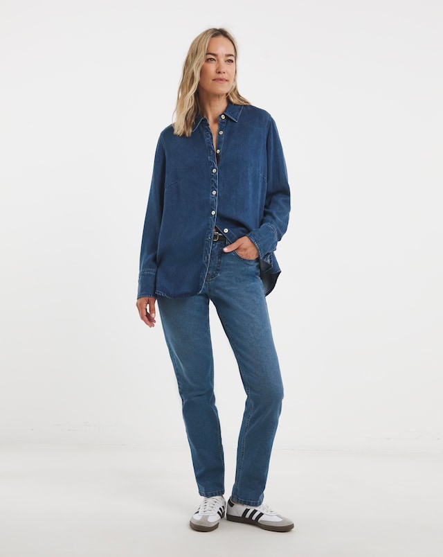 24/7 Blue Straight Leg Jeans