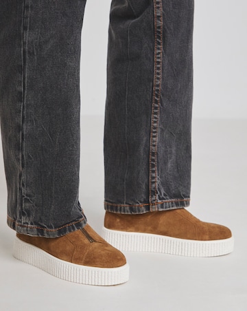 Meridian Zip Up Leather Trainer - Extra Wide Fit (EEE)