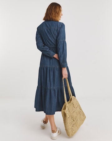 Grandad Collar Belted Dress