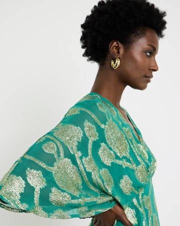 Joanna Hope Metallic Jacquard Tea Dress