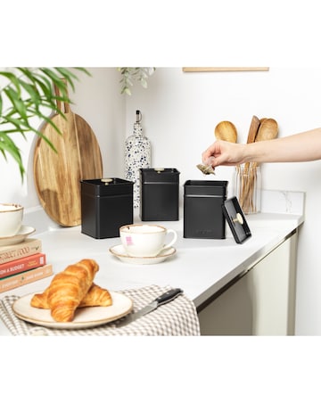Salter Alchemy Black Kettle, Toaster & Canister Bundle