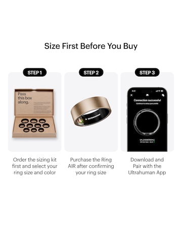 Ultrahuman Ring AIR Bluetooth Smart Ring - Brushed Rose Gold - Size 9