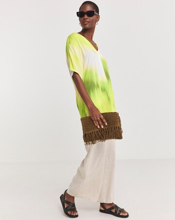 Printed Crinkle Tunic Top