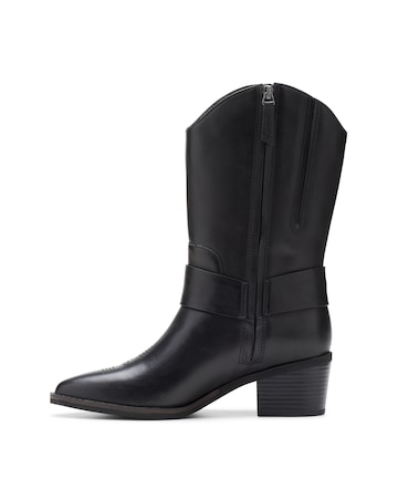 Clarks Morzine Leather Western Boots Standard Fit