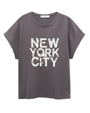 Mango Charcoal Graphic Print Illustra T-Shirt