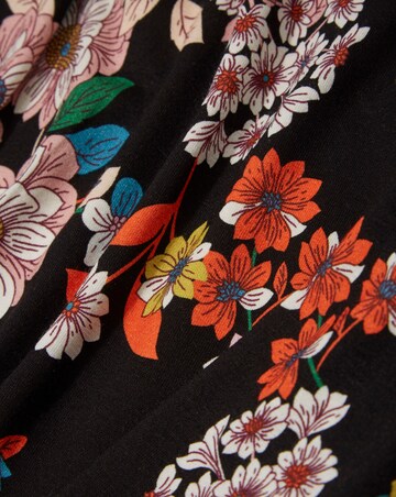 Pink Floral Ruched Shoulder Tunic