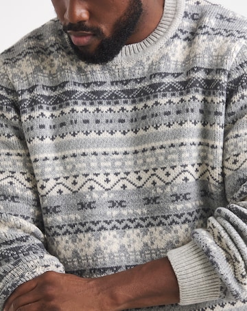 Knitted Fairisle Crew Neck Jumper