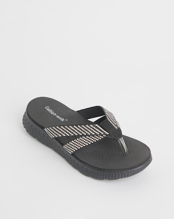 Cushion Walk Crystal Toe Post Sandals EEE Fit