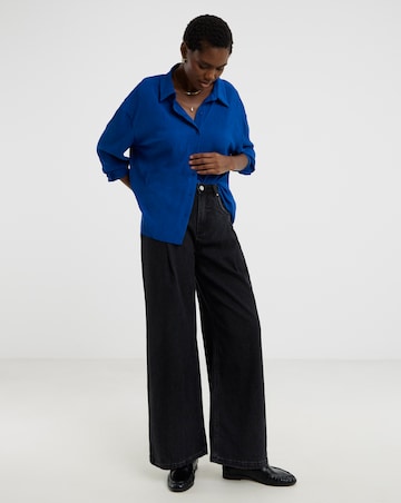 Blue Fine Plisse Soft Shirt