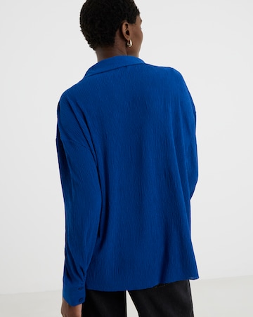 Blue Fine Plisse Soft Shirt