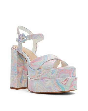 Aldo Gisel Swirl Print Platform Sandals D Fit