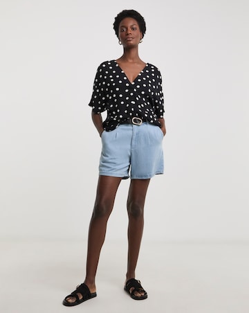 Printed Textured Crinkle Tunic Top