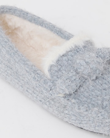 Judy Knitted Moccasin Slippers - Extra Wide Fit (EEE)