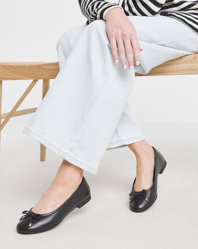 Pine Classic Leather Ballerinas - Extra Wide Fit (EEE)