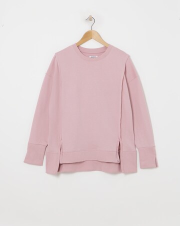 Simply Be Pink Exposed Seam Dip Back Sweatshirt