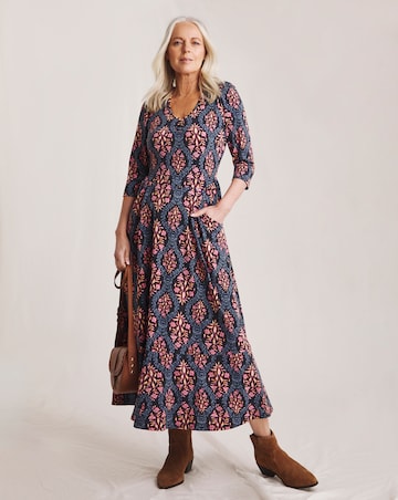 Julipa Key Hole Jersey Midi Dress