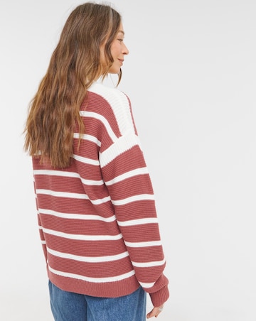 Pink Stripe Crew Neck Jumper