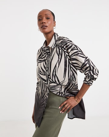 Printed Textured Long Sleeve Shirt