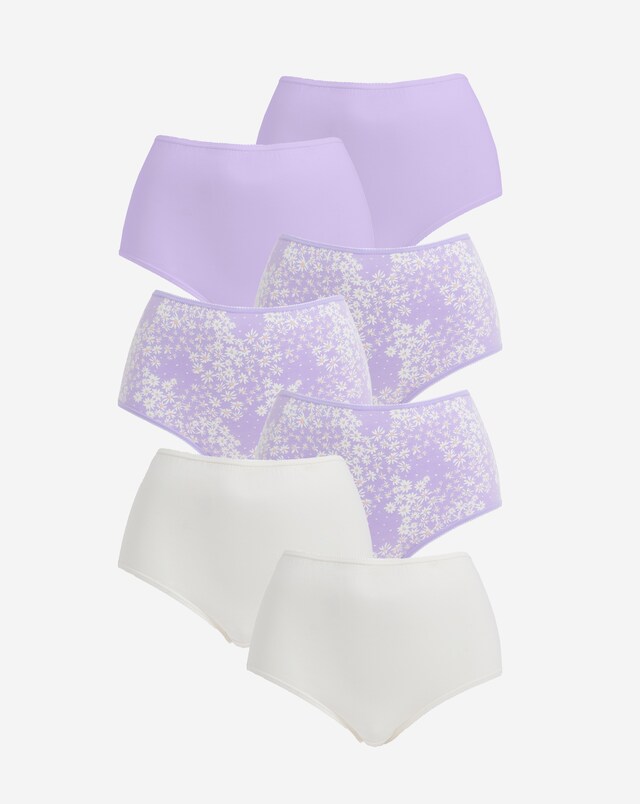 Pretty Secrets (7 Pack) Cotton Full Fit Brief Knickers Lilac Floral