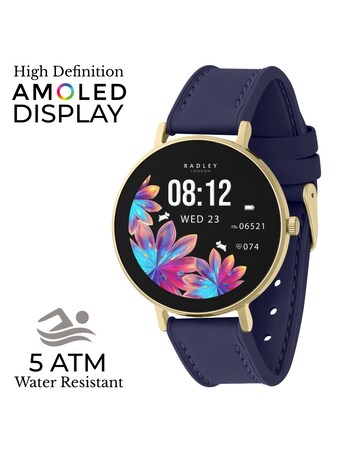 Radley Series 28 AMOLED Leather Strap Watch - Ink