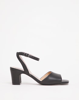 Ankle Strap Block Heel Sandal - Wide Fit (E)