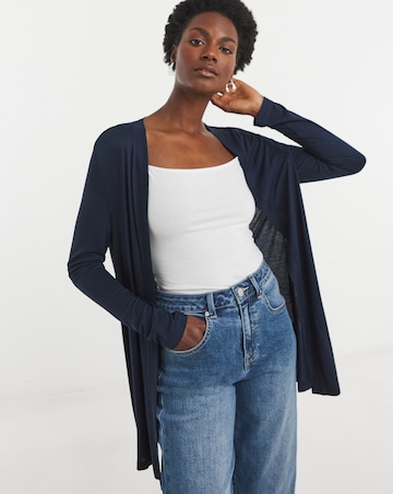 Navy Edge to Edge Jersey Cardigan