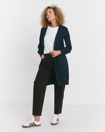 Navy Fisherman Rib Cardigan