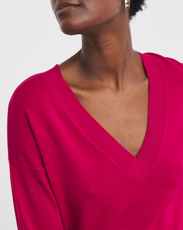 Pink V Neck Slouch Tunic