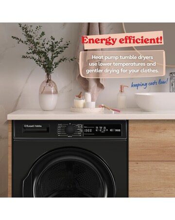 Russell Hobbs RH9HPTD111B, 9kg, Heat Pump Tumble Dryer - Black