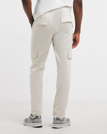 Linen Blend Fully Elasticated Cargo Trouser