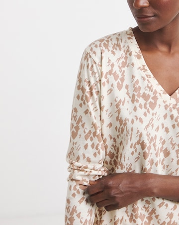 V Neck Split Hem Slouch T-Shirt