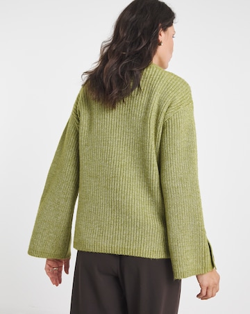 Re-luxe Green Button Sleeve Jumper
