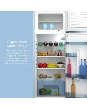 Swan SR11010BLNE Retro 30/70 Top Mounted Fridge Freezer - Blue