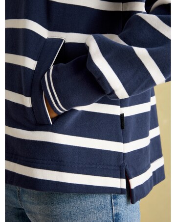 Joules Burham Striped Quarter Zip Funnel Neck Sweatshirt